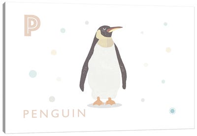 Penguin Canvas Art Print - Letter P
