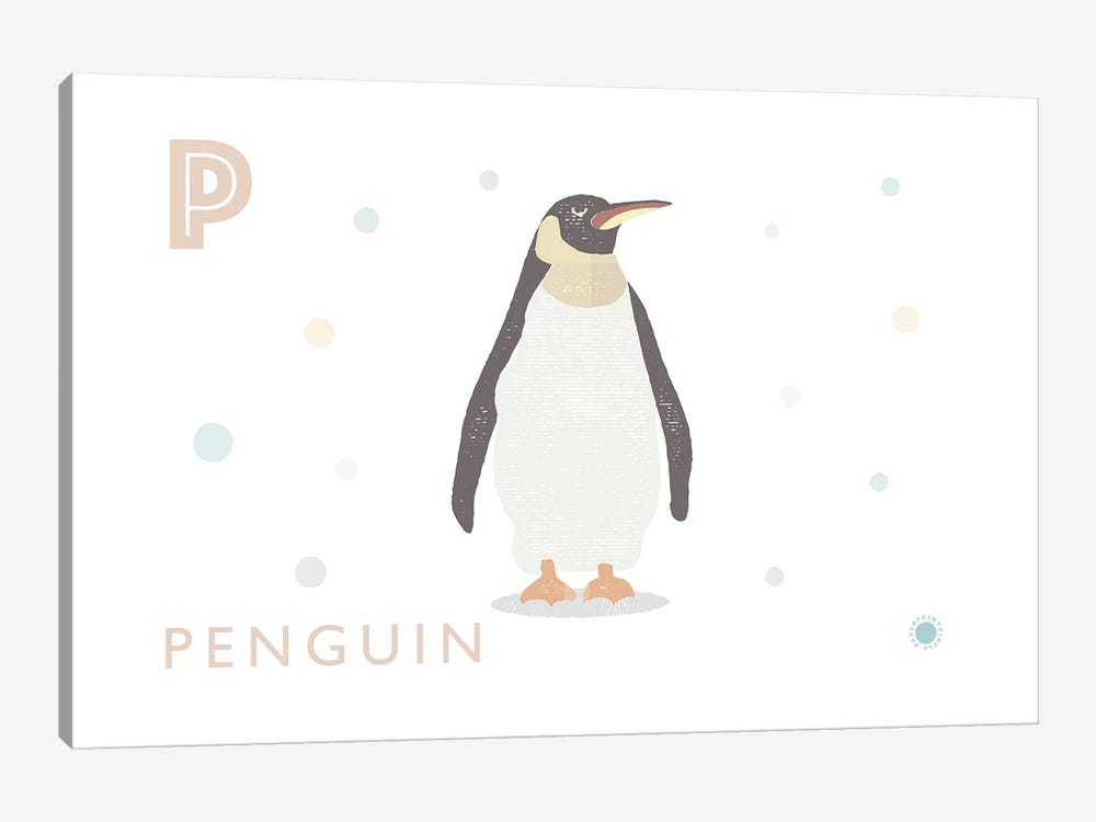 Penguin by PaperPaintPixels 1-piece Canvas Art Print