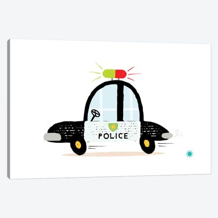 Police Car Canvas Print #PPX92} by PaperPaintPixels Canvas Print