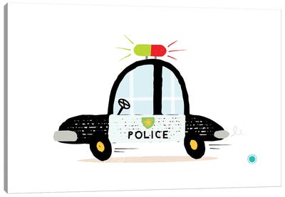Police Car Canvas Art Print - PaperPaintPixels