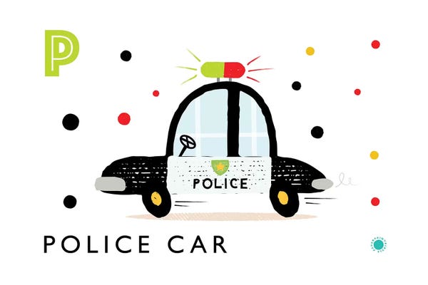 The Letter P: P Is Forpolice Car by PaperPaintPixels