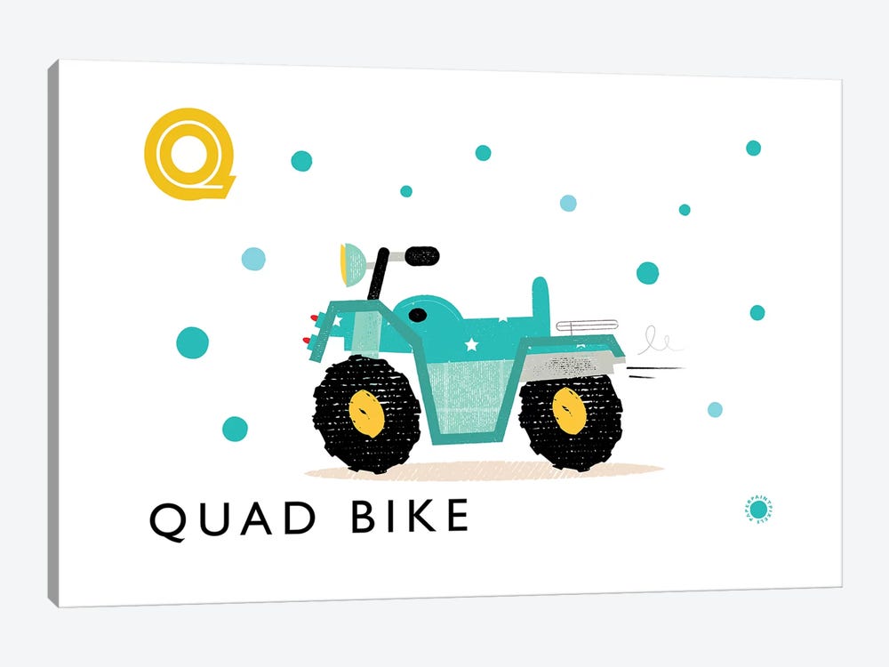 Q Is For Quad Bike by PaperPaintPixels 1-piece Canvas Wall Art