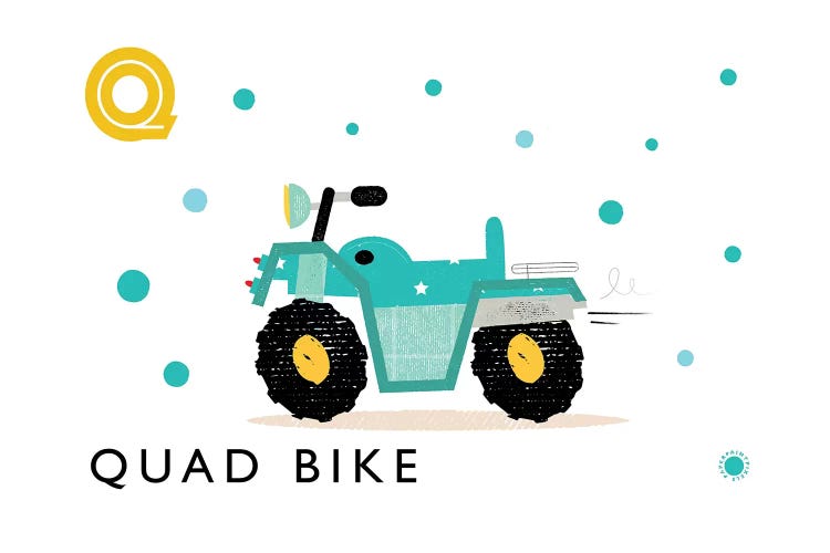 Q Is For Quad Bike by PaperPaintPixels wall art