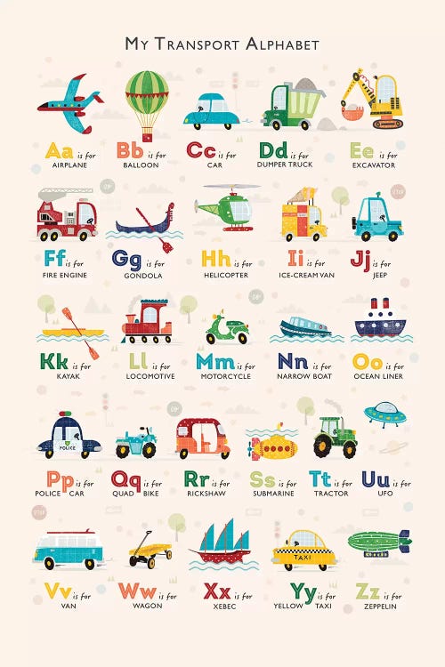 Retro Transport Alphabet