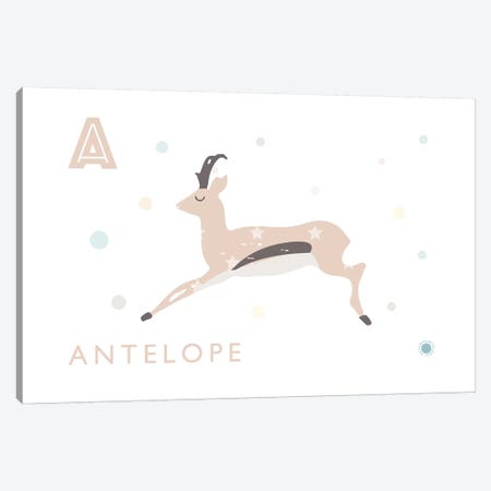 Antelope Canvas Print #PPX9} by PaperPaintPixels Art Print