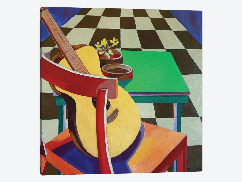 Guitar On Chair by Patty Rodgers 1-piece Canvas Art Print