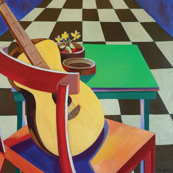 Guitars: Guitar On Chair by Patty Rodgers