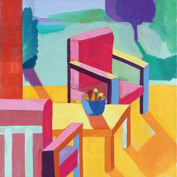 Patty Rodgers: Sunlit Backyard Patio by Patty Rodgers