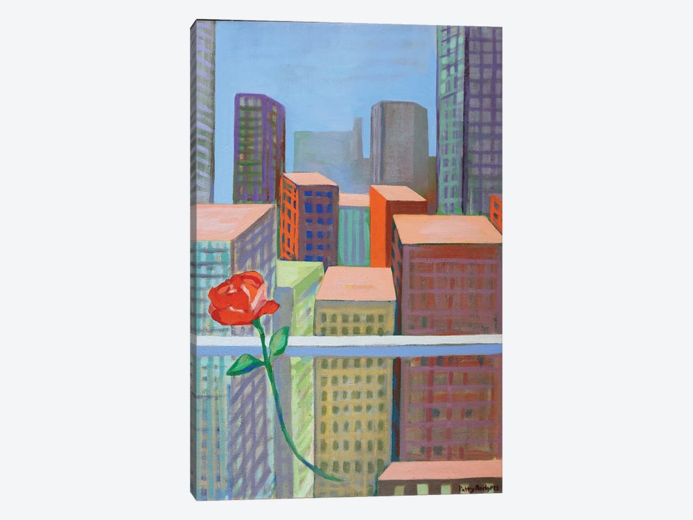 Rose On A City by Patty Rodgers 1-piece Canvas Artwork