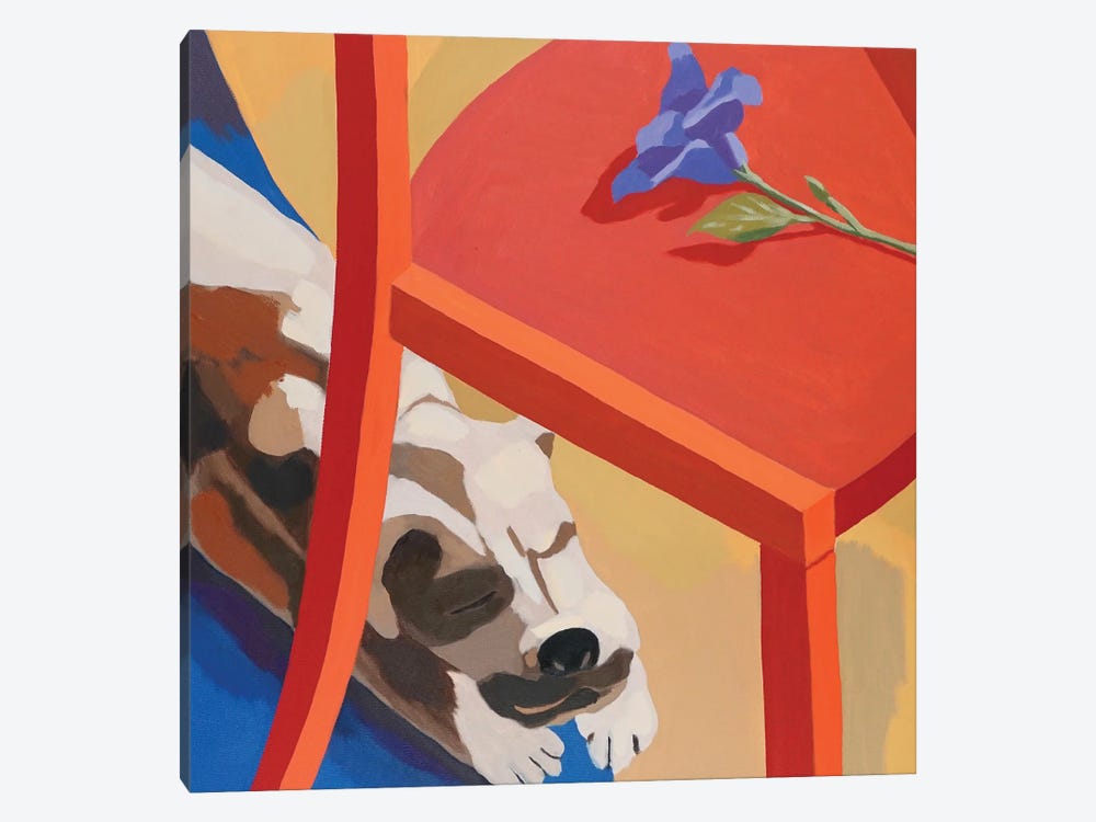Dog Under Chair by Patty Rodgers 1-piece Canvas Art
