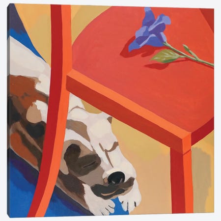 Dog Under Chair Canvas Print #PRD38} by Patty Rodgers Canvas Artwork