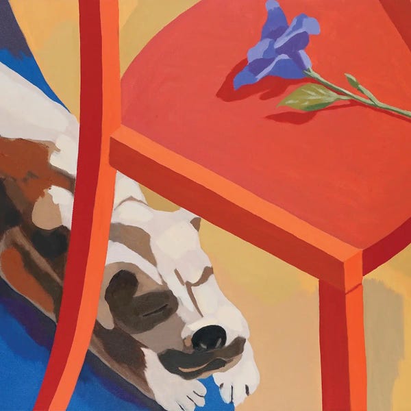 Fine Art Print: Dog Under Chair by Patty Rodgers
