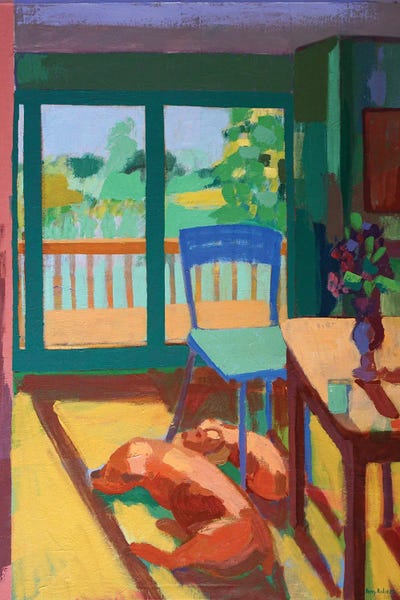 Vibrant Scenes in 2D: Dogs In The Sun by Patty Rodgers