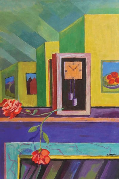 Fine Art Print: Clock And Roses by Patty Rodgers