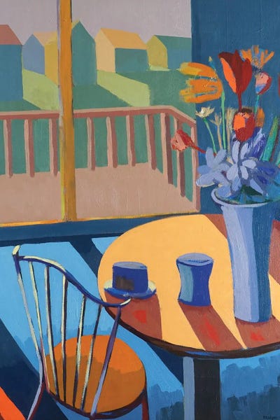 Flowers And Houses by Patty Rodgers multi panel art