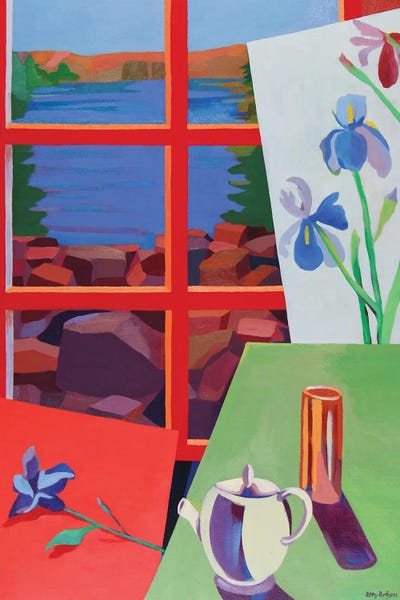 Vibrant Scenes in 2D: Irises And Landscape by Patty Rodgers