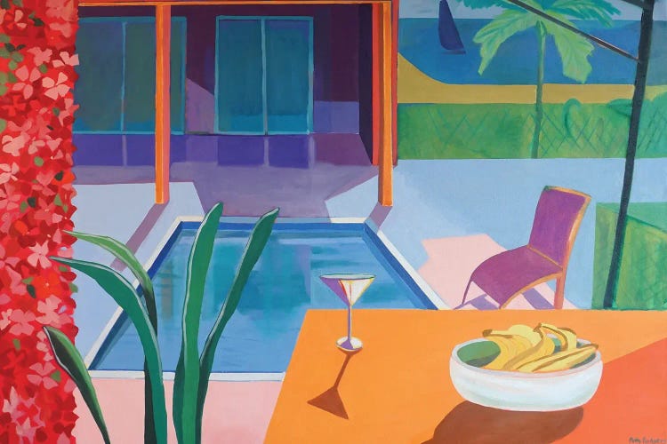 Poolside With Bougainvillea by Patty Rodgers wall art