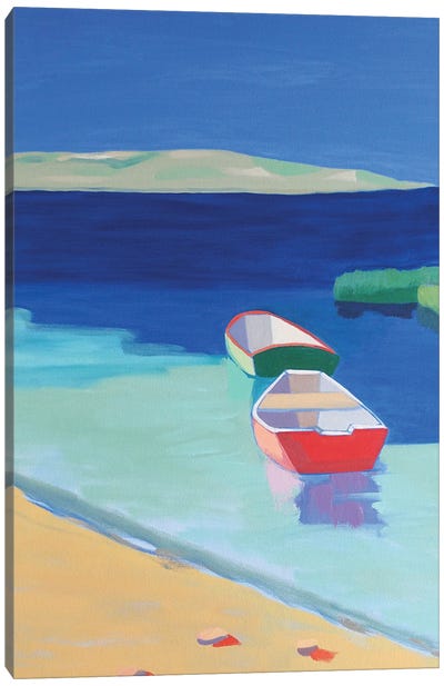 Pamet Beach Canvas Art Print - Rowboat Art