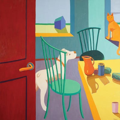 Interior With Dog And Cat by Patty Rodgers art print