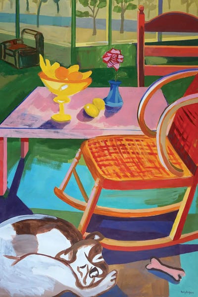 Vibrant Scenes in 2D: Interior With Dogs by Patty Rodgers