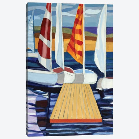 Sailboats And Reflections Canvas Print #PRD71} by Patty Rodgers Canvas Art