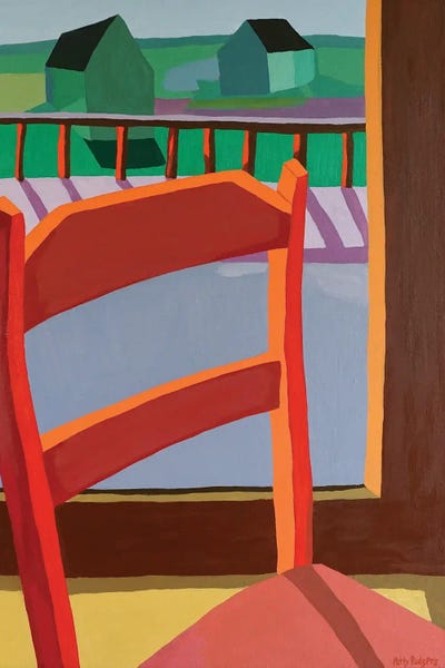 Red Chair And Houses by Patty Rodgers canvas print