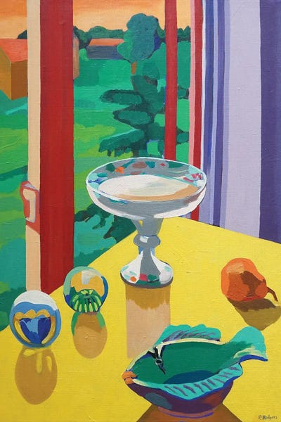 Vibrant Scenes in 2D: Still Life With Fish-Shaped Bowl by Patty Rodgers