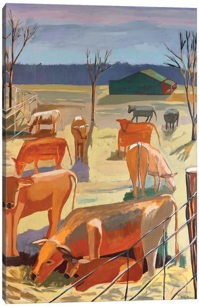 Cows In Shades Of Brown Canvas Art Print - Patty Rodgers
