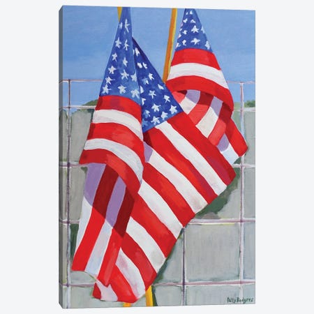 Flags On A Fence Canvas Print #PRD9} by Patty Rodgers Canvas Art
