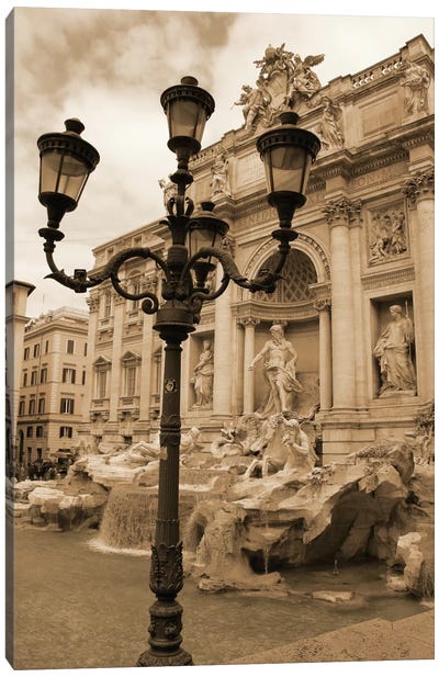 Architettura di Italia III Canvas Art Print - Trevi Fountain