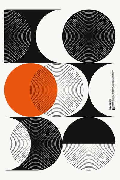 Large Modern Art - Canvas Prints: Spheres by PosterLad