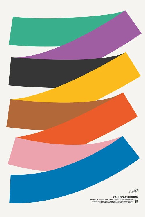 Rainbow Ribbon by PosterLad canvas print
