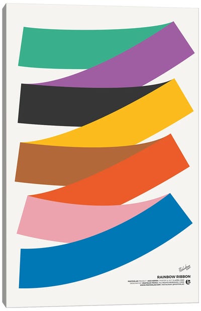 Rainbow Ribbon Canvas Art Print - PosterLad