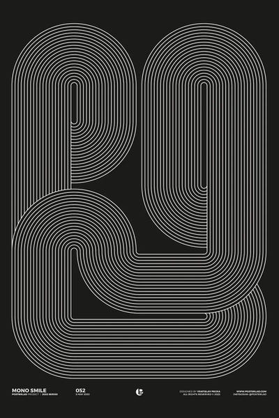 Circular Abstract: Mono Smile by PosterLad