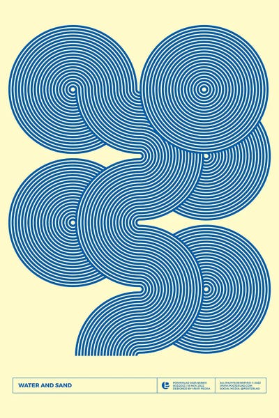 Retro Geo Abstracts: Water And Sand by PosterLad