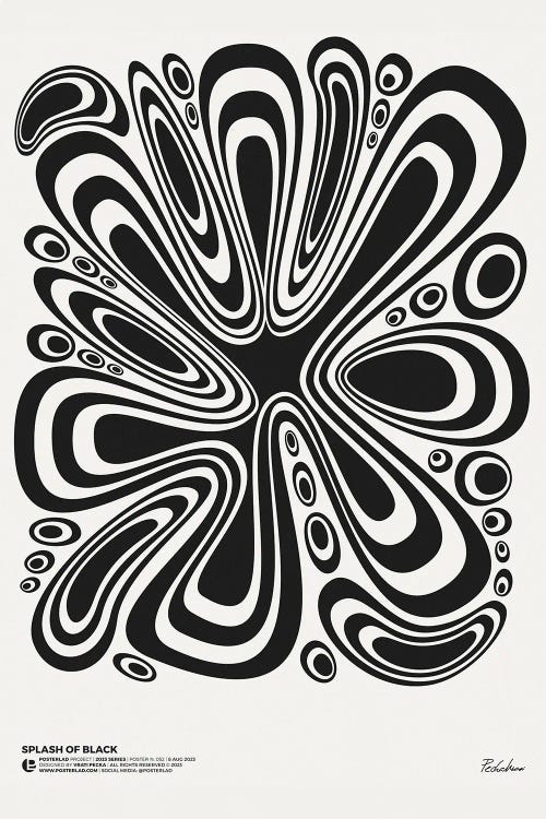 Splash Of Black by PosterLad  wall art
