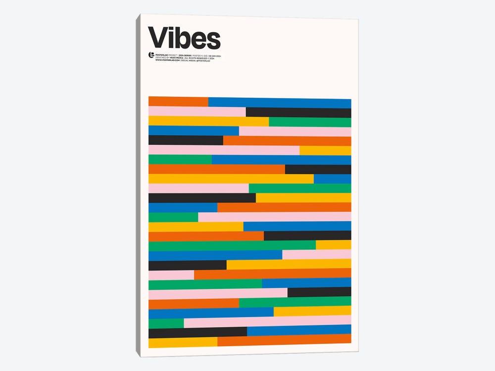 Vibes by PosterLad 1-piece Canvas Art Print