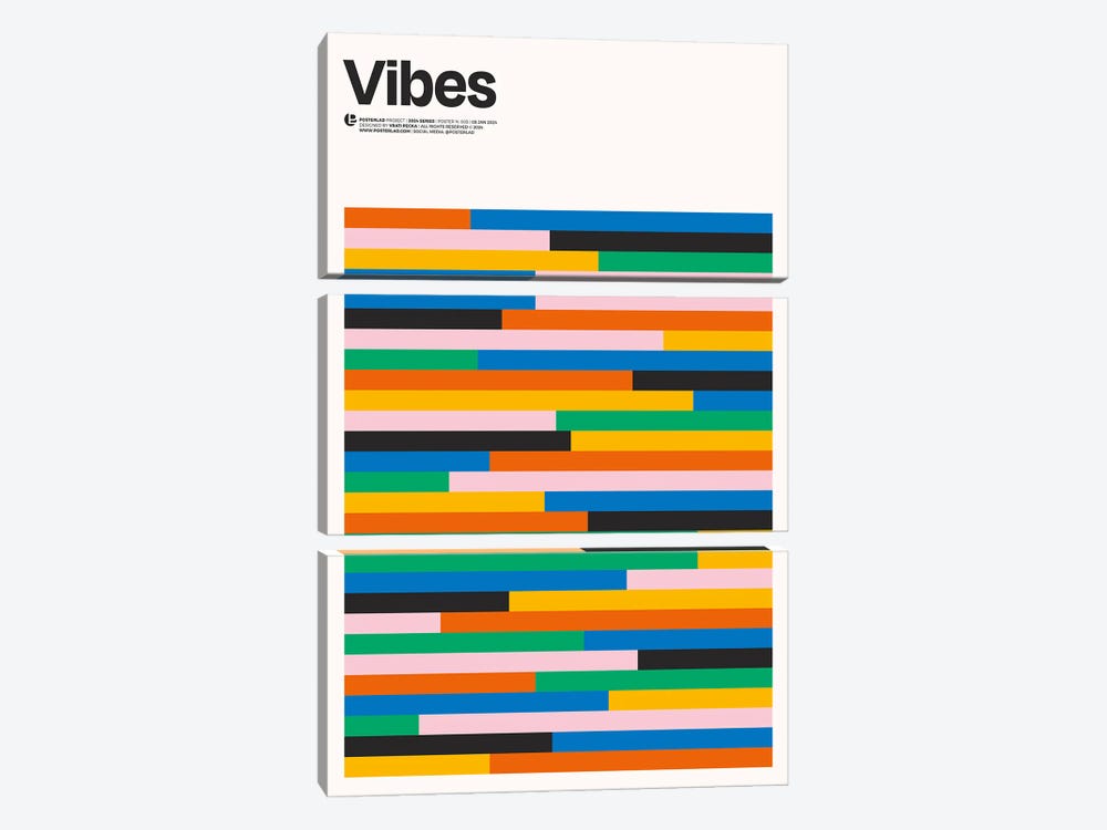 Vibes by PosterLad 3-piece Canvas Print