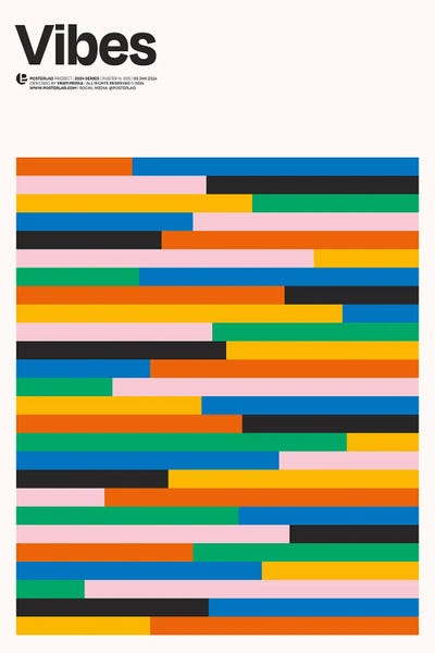 Large Modern Art - Canvas Prints: Vibes by PosterLad