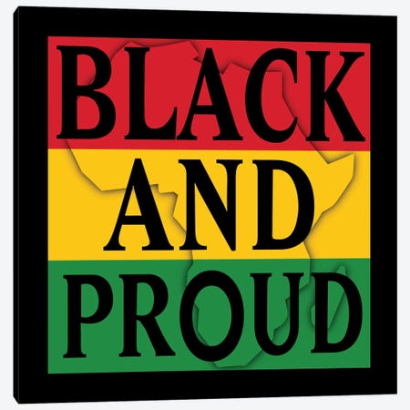 Black and Proud I Canvas Print #PRM149} by Marcus Prime Canvas Art