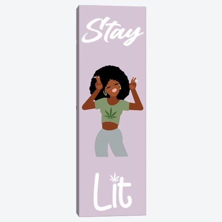 Stay Lit Girl Canvas Print #PRM270} by Marcus Prime Canvas Art