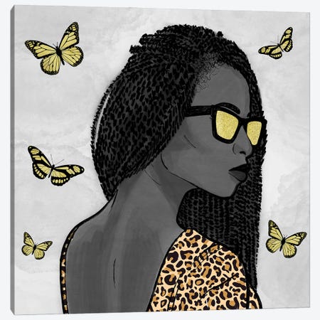 Leopard And Butterfly Fashion III Canvas Print #PRM285} by Marcus Prime Canvas Artwork