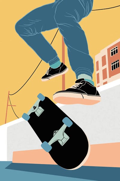 Flip Trick Dream by Marcus Prime framed canvas print