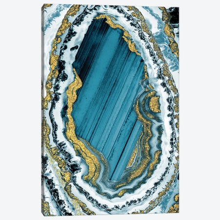 Golden Teal Geode I Canvas Print #PRM315} by Marcus Prime Canvas Art