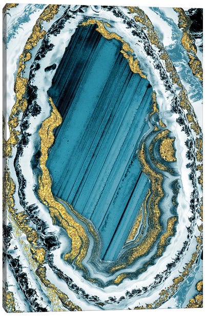 Golden Teal Geode I Canvas Art Print - Marcus Prime