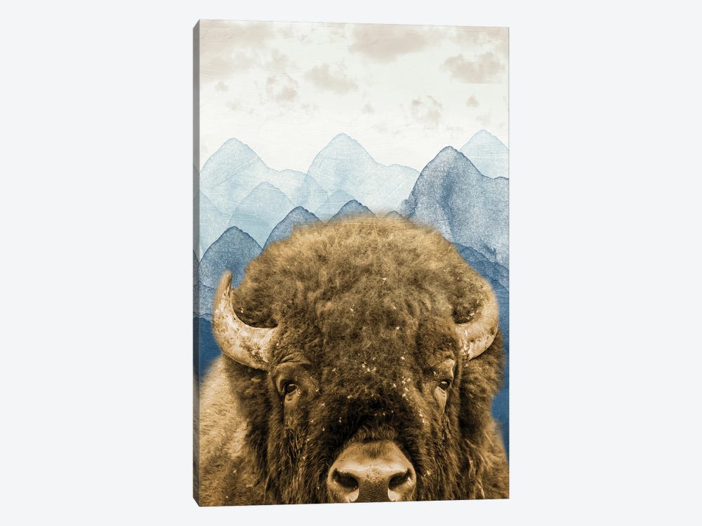 Mountain Fluffy Bison by Marcus Prime 1-piece Canvas Artwork