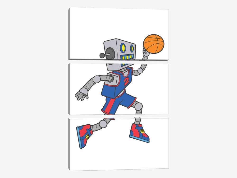 Robo Hoops IV by Marcus Prime 3-piece Canvas Wall Art