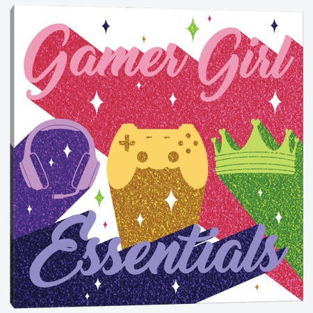 Gamer Girl Essentials Canvas Print #PRM345} by Marcus Prime Art Print