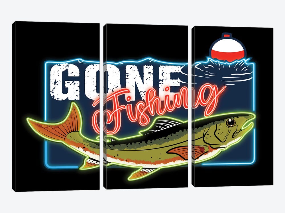 Gone Fishing by Marcus Prime 3-piece Canvas Art