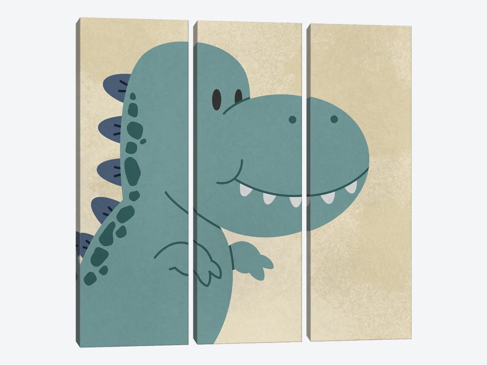 Happy Dino I by Marcus Prime 3-piece Canvas Art Print